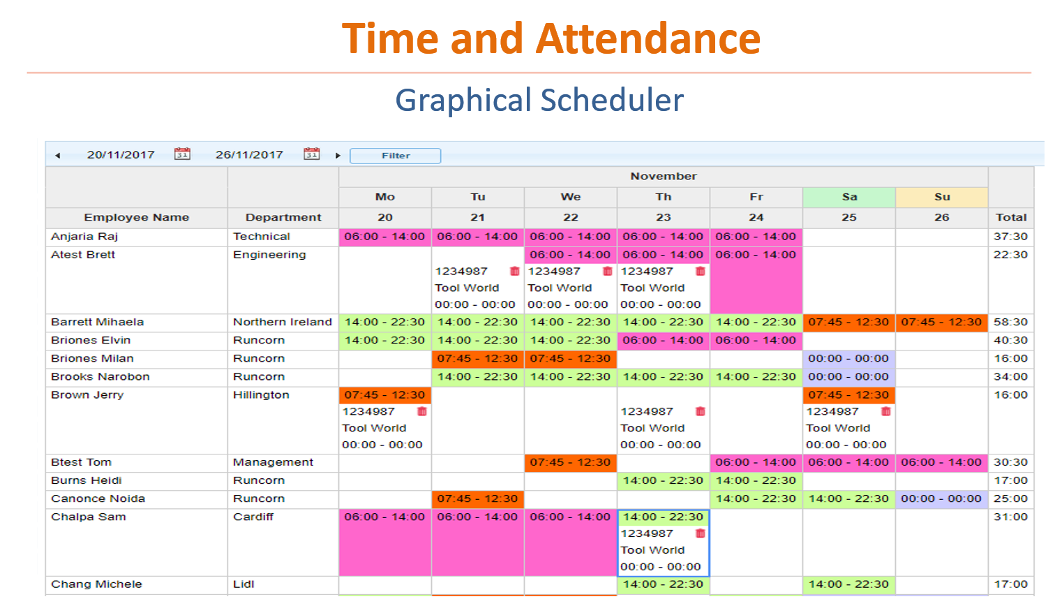 graphical scheduler